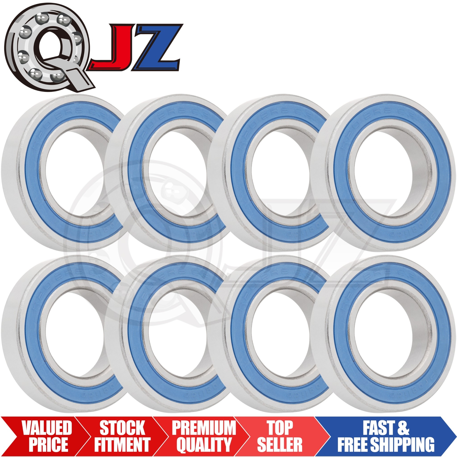 [Qty.8] New R20-2RS-PG Deep Groove Ball Bearing [1.25″ Bore x 2.25″ OD x 0.5″ W]