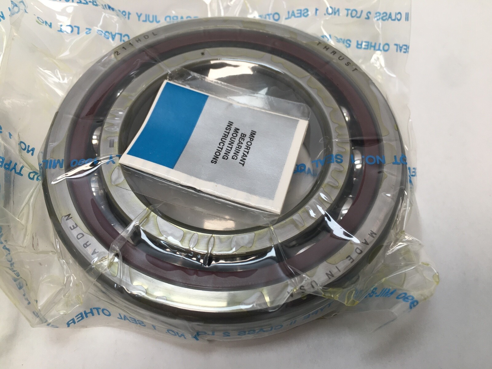Barden 211HDL Angular Contact Bearing 55x100x21 mm 7211 211 H DL 211H USA Set