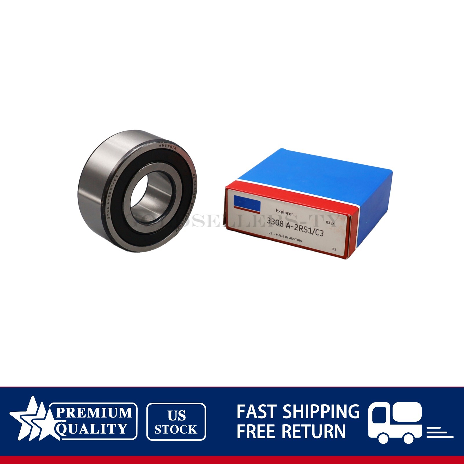 NEW Double Row Angular Contact Ball Bearing 40x90x36.5mm Fits SKF 3308A2RS1/C3