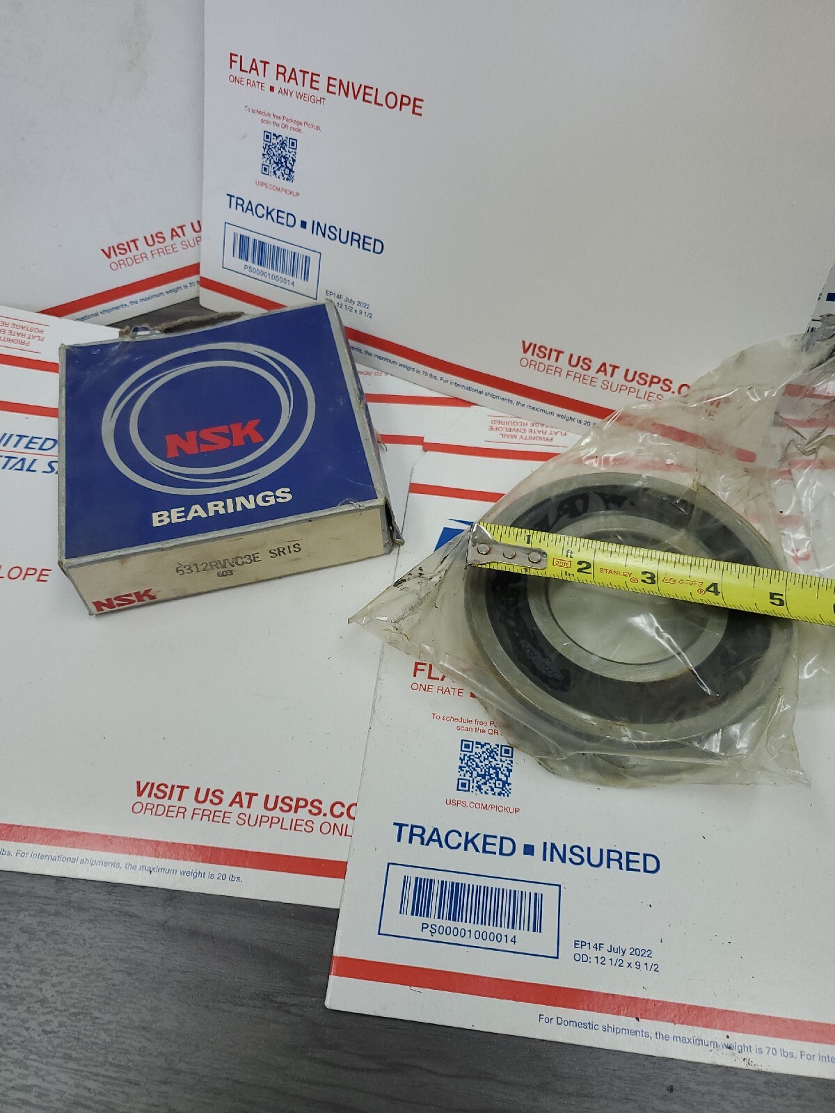 NSK 6312RVVC3E Bearing Rubber Seals 60x130x31 mm 6312 R VV 2RS C3 E 6312RS Japan