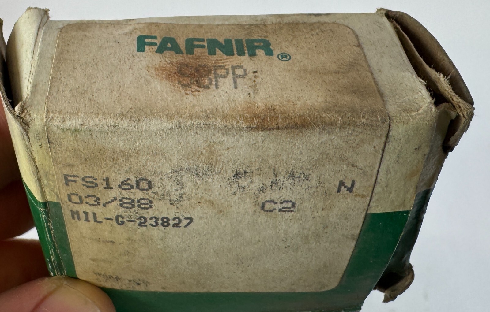 1988 Fafnir Model FS160 Single Row Radial Bearing NOS New Old Stock