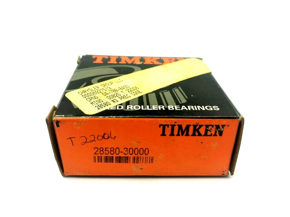 NEW TIMKEN 28580-30000 Tapered Roller Bearing Cone – 2.0000 in Bore, 1.0000 in W