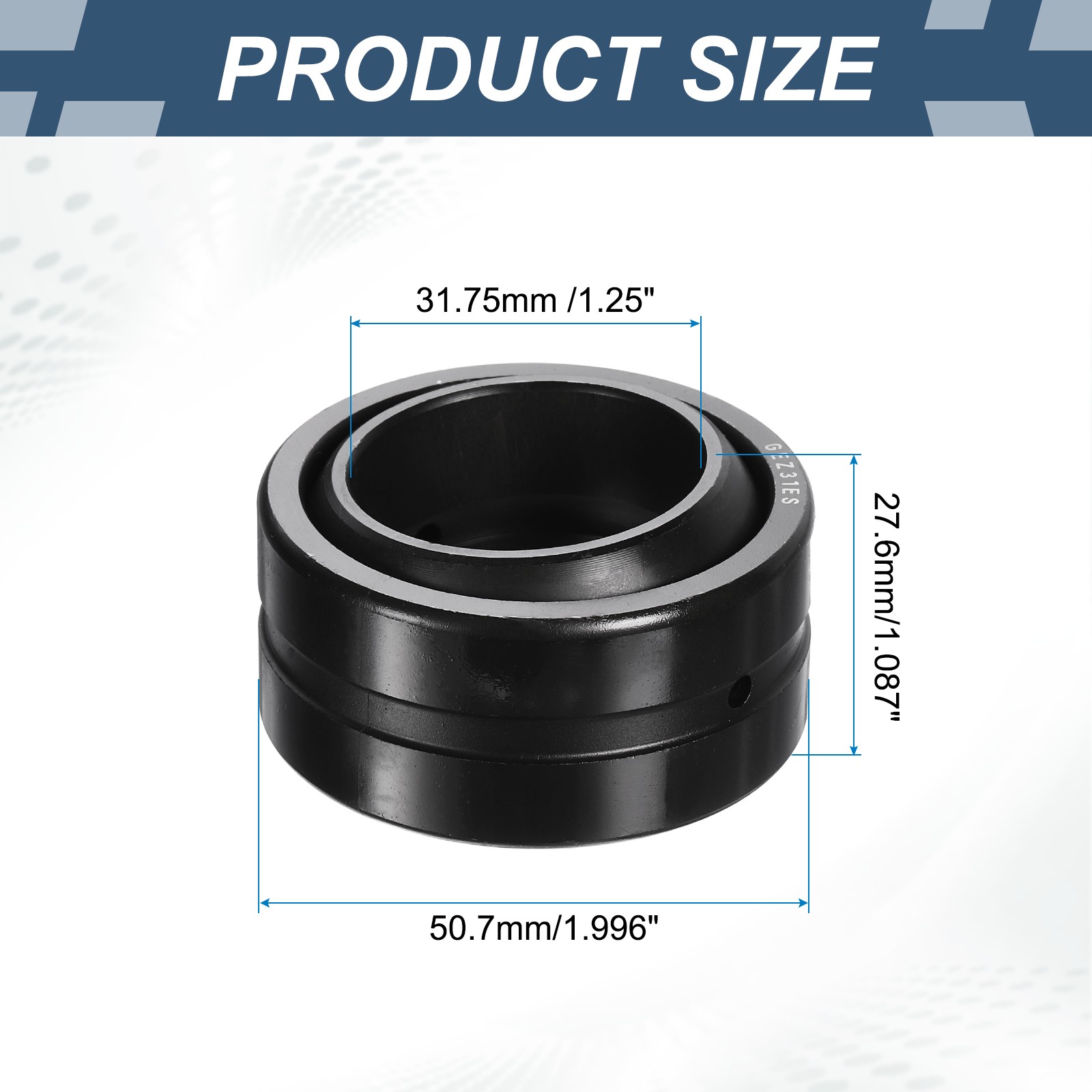 GEZ31ES-2RS Spherical Plain Bearing 1-1/4″ x 2″ x 1-3/32″ Bearing Steel Bearing