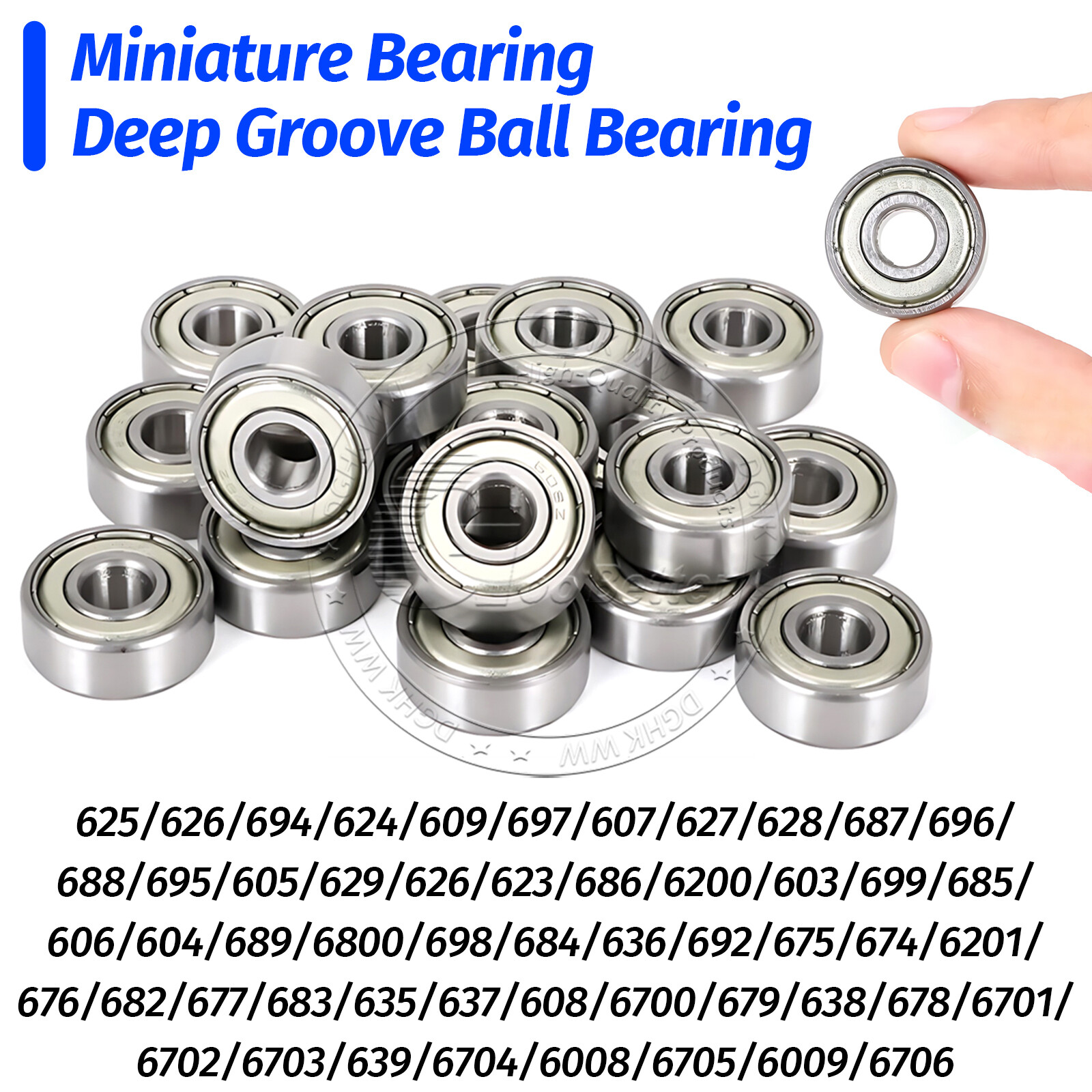 Miniature Deep Groove Ball Bearing Shielded Bearing Code 6 Series Bore 2mm-45mm
