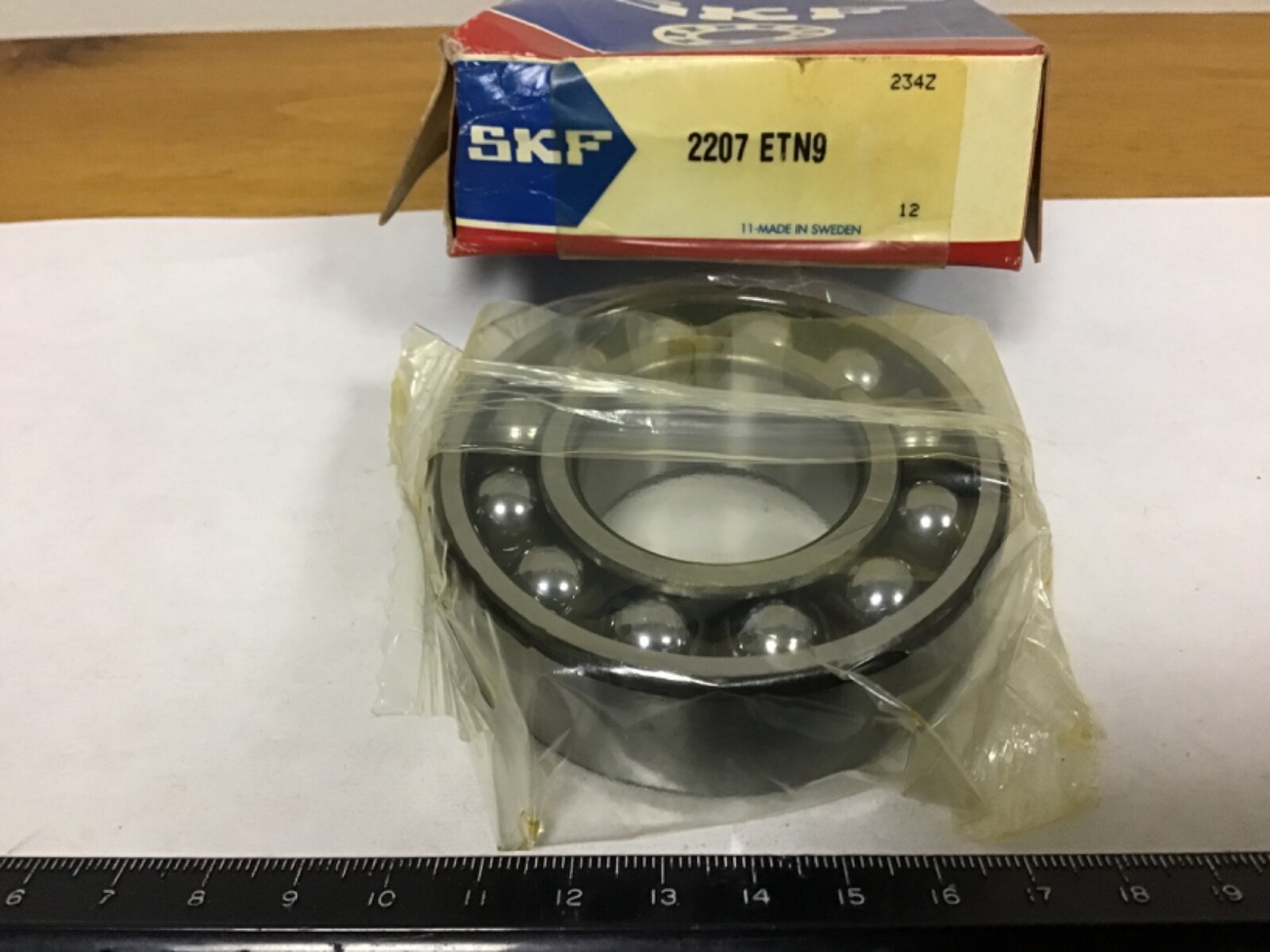 New SKF 2207 ETN9 Self Aligning Bearing, 35mm ID, 72mm OD, and 23mm Width