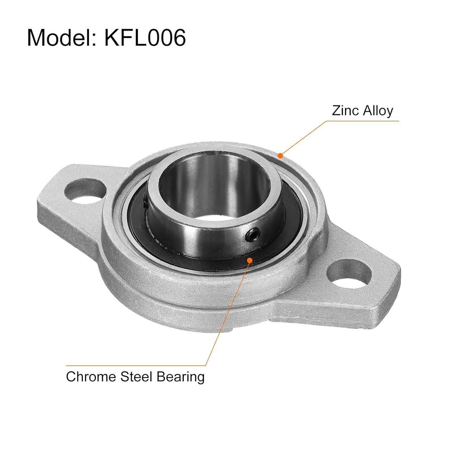 2 Pieces KFL006 Pillow Block Bearings 8mm Bore Bearing Housing Flange P6(ABEC3)