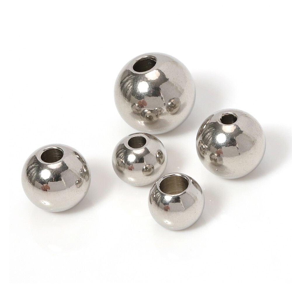 Stainless Steel Balls w Hole Ø 3mm- 60mm Bearing Smooth Through Hole Steel Ball