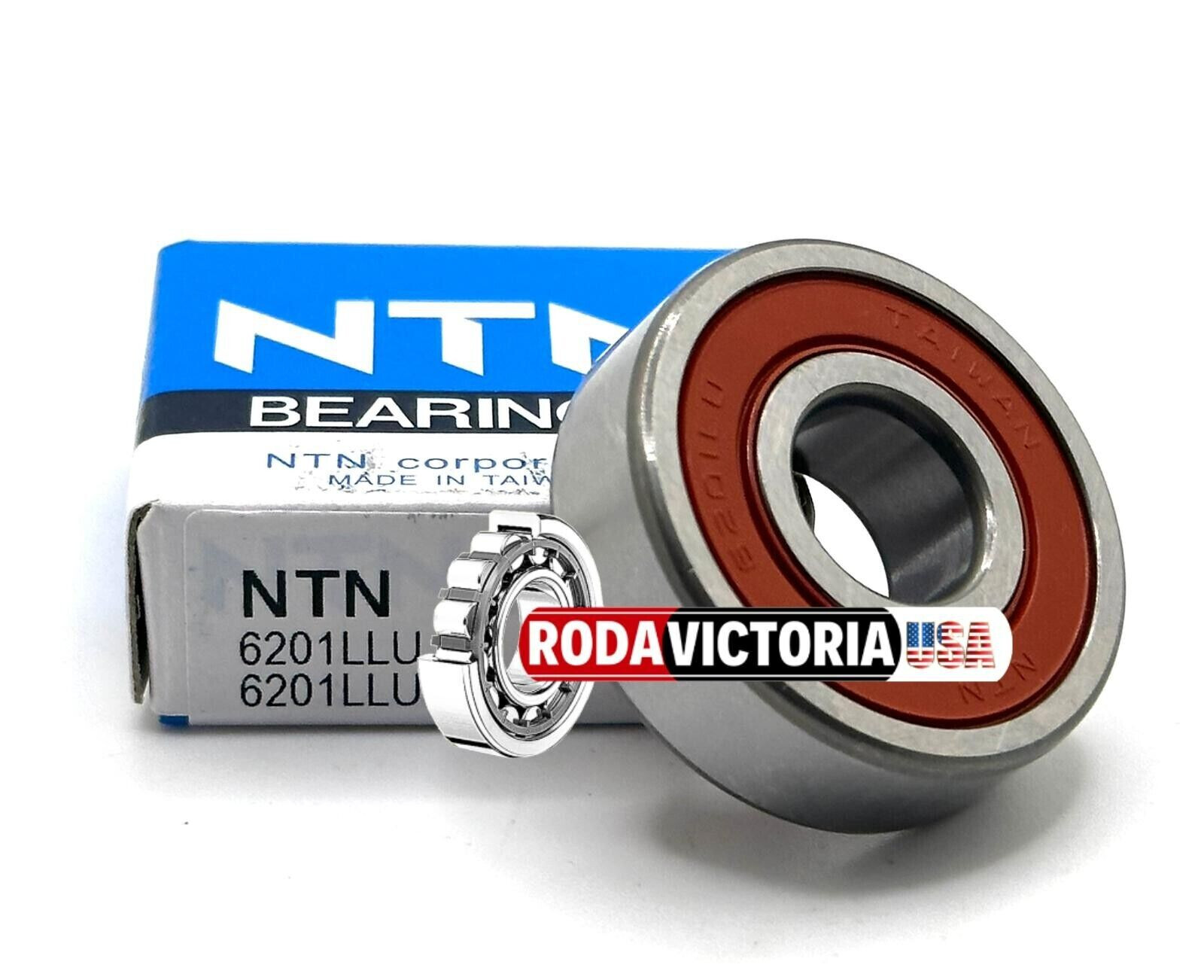 NTN 6201 LLU 5K DEEP GROOVE BALL BEARING, RUBBER SEALED 12x32x10 mm 6201-2RS