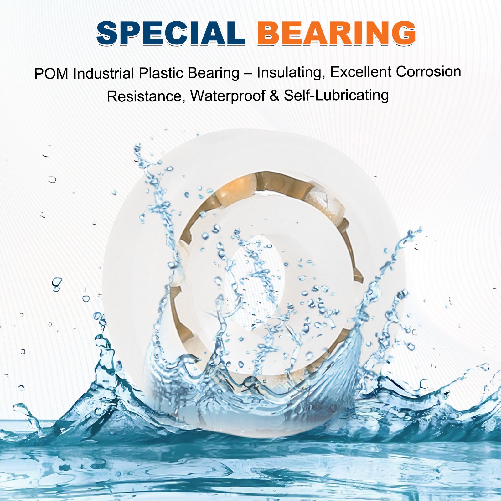 8Pcs 603 POM Plastic Bearings, 3 x 9 x 3 mm Deep-Groove Ball Bearings