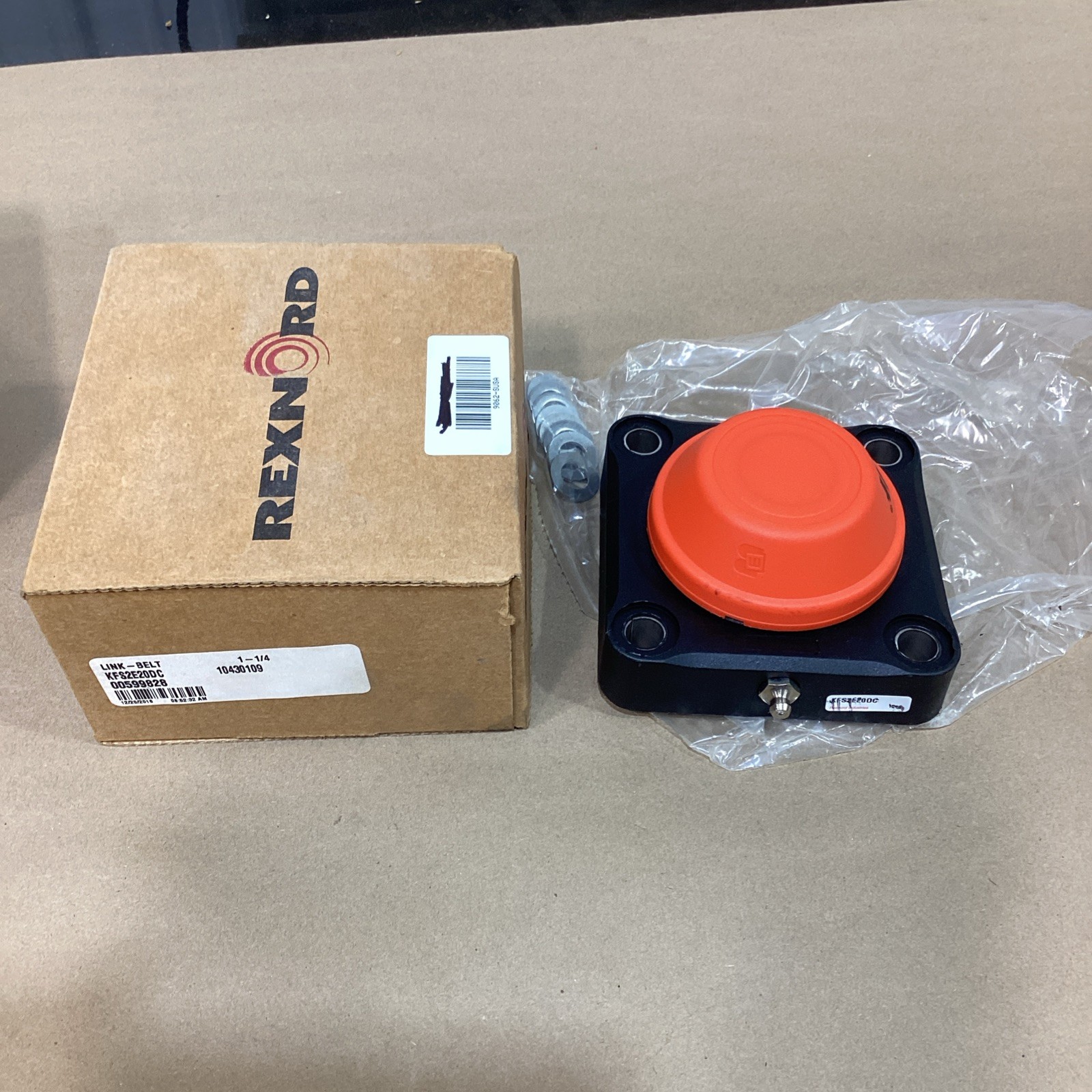 Rexnord Link-Belt KFS2E20DC, 1-1/4″, 4-Bolt, Flange Bearing, Polymer Housing