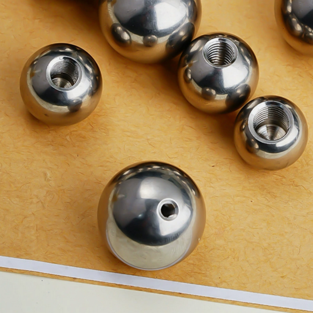 5Pcs Solid Stainless Steel Half-Hole Balls Dia 20mm With M10 Thread Hole Ball
