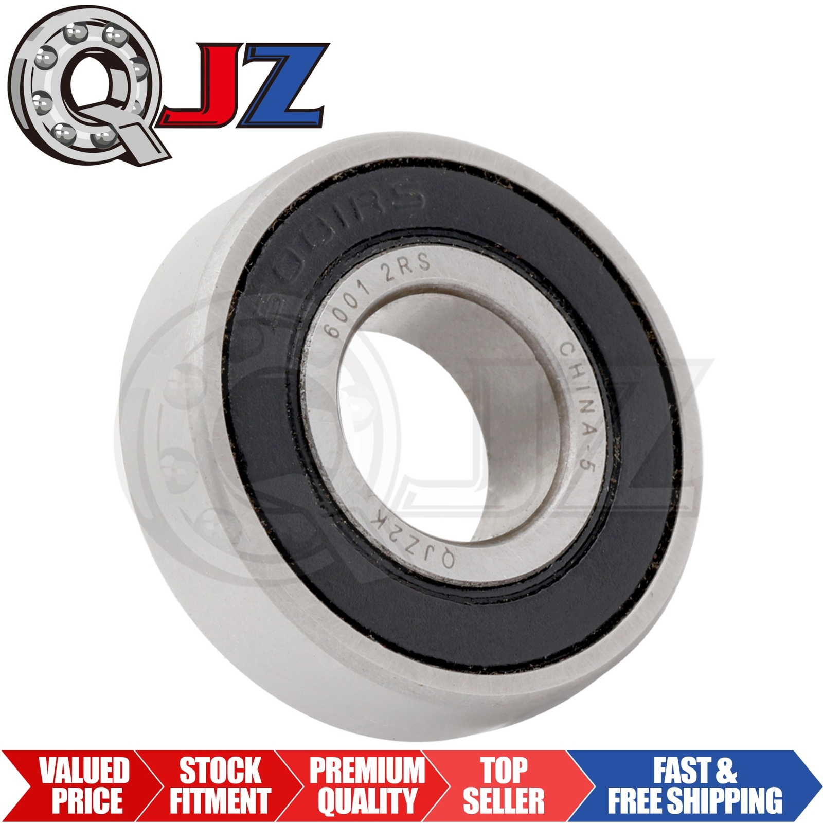 [Qty.1] New 6001-2RS Radial/Deep Groove Ball Bearing [12mm ID x 28mm OD x 8mm W]