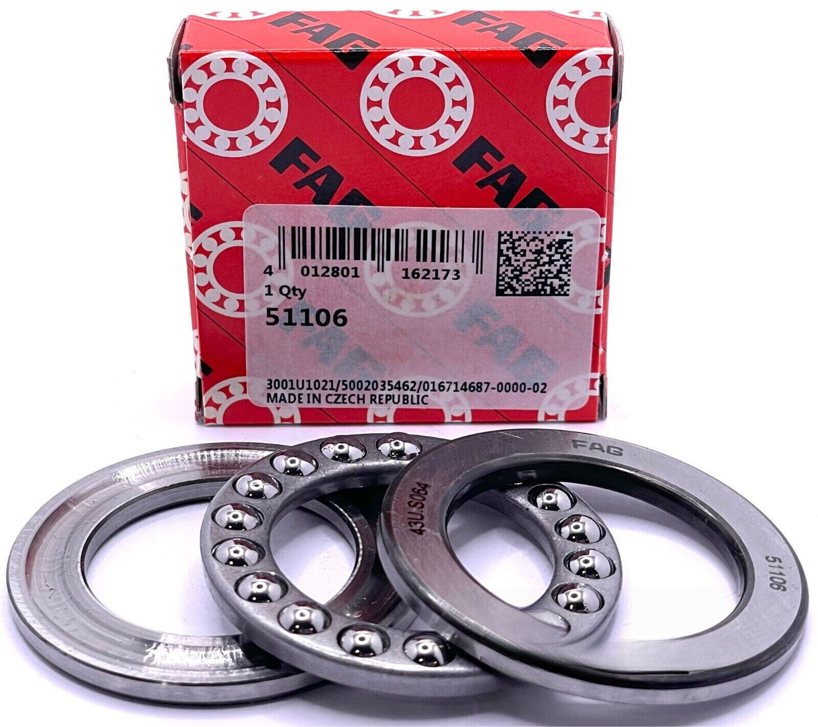 FAG 51106 Thrust Ball Bearing 30x47x11 30mm ID x 47mm OD x 11mm Wide