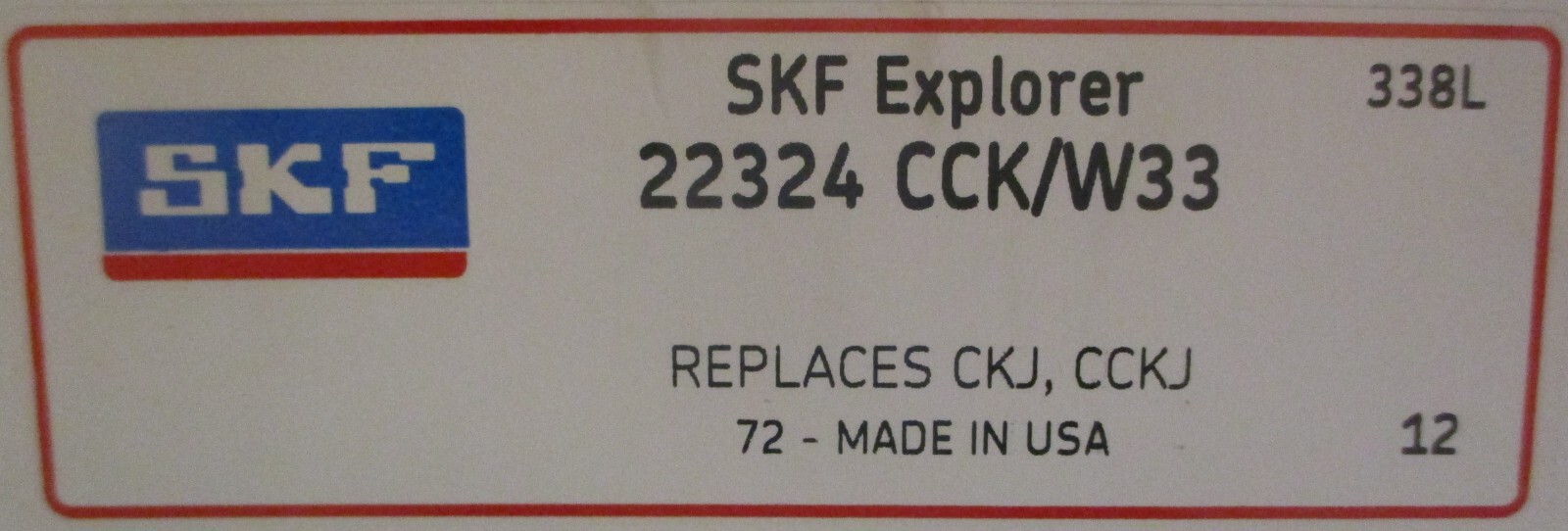 SKF Explorer 22324 CCK/W33 Spherical Roller Bearing 120mm ID 260mm OD 86mm W