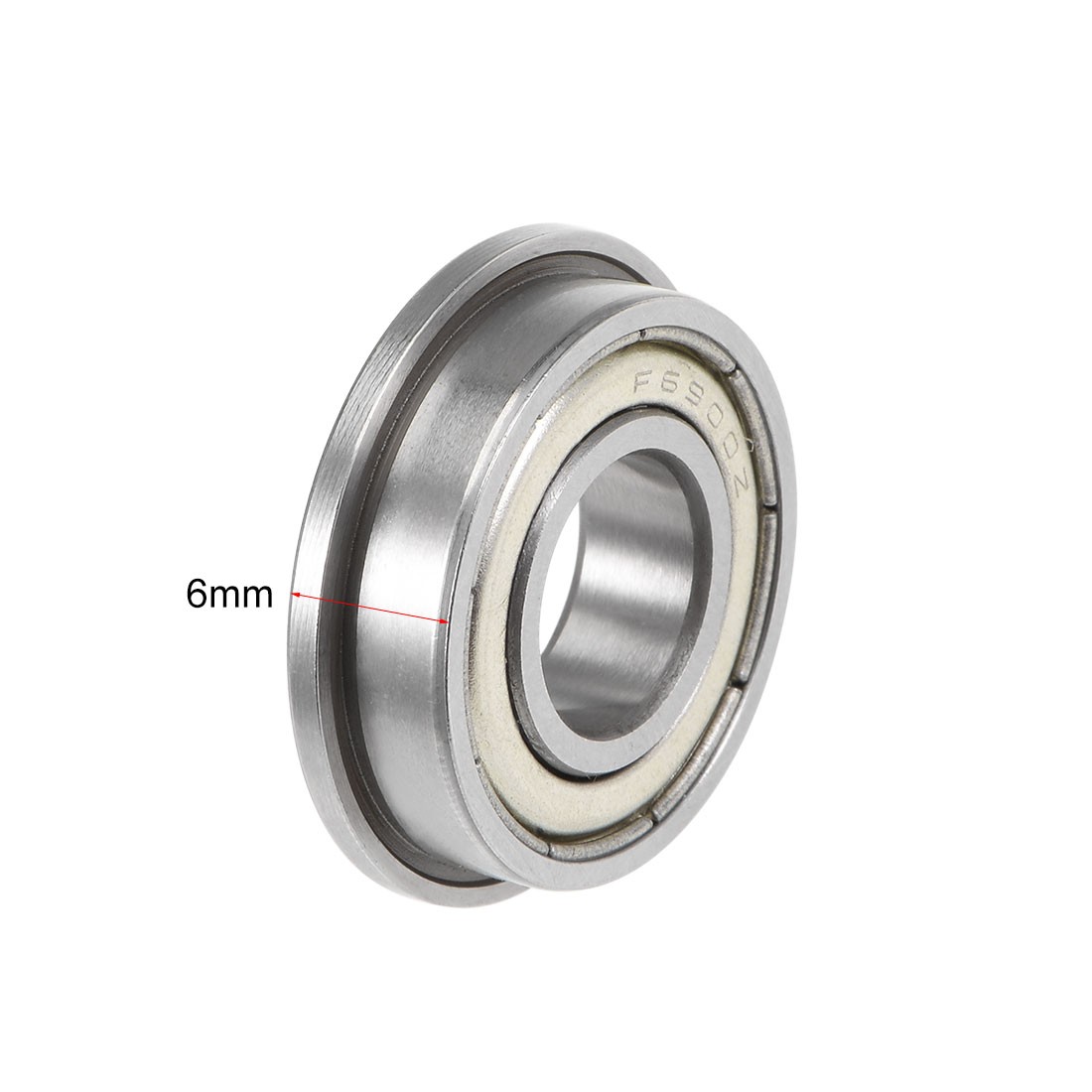 F6900ZZ Flange Ball Bearing Double Shielded Chrome Bearings 10Pcs