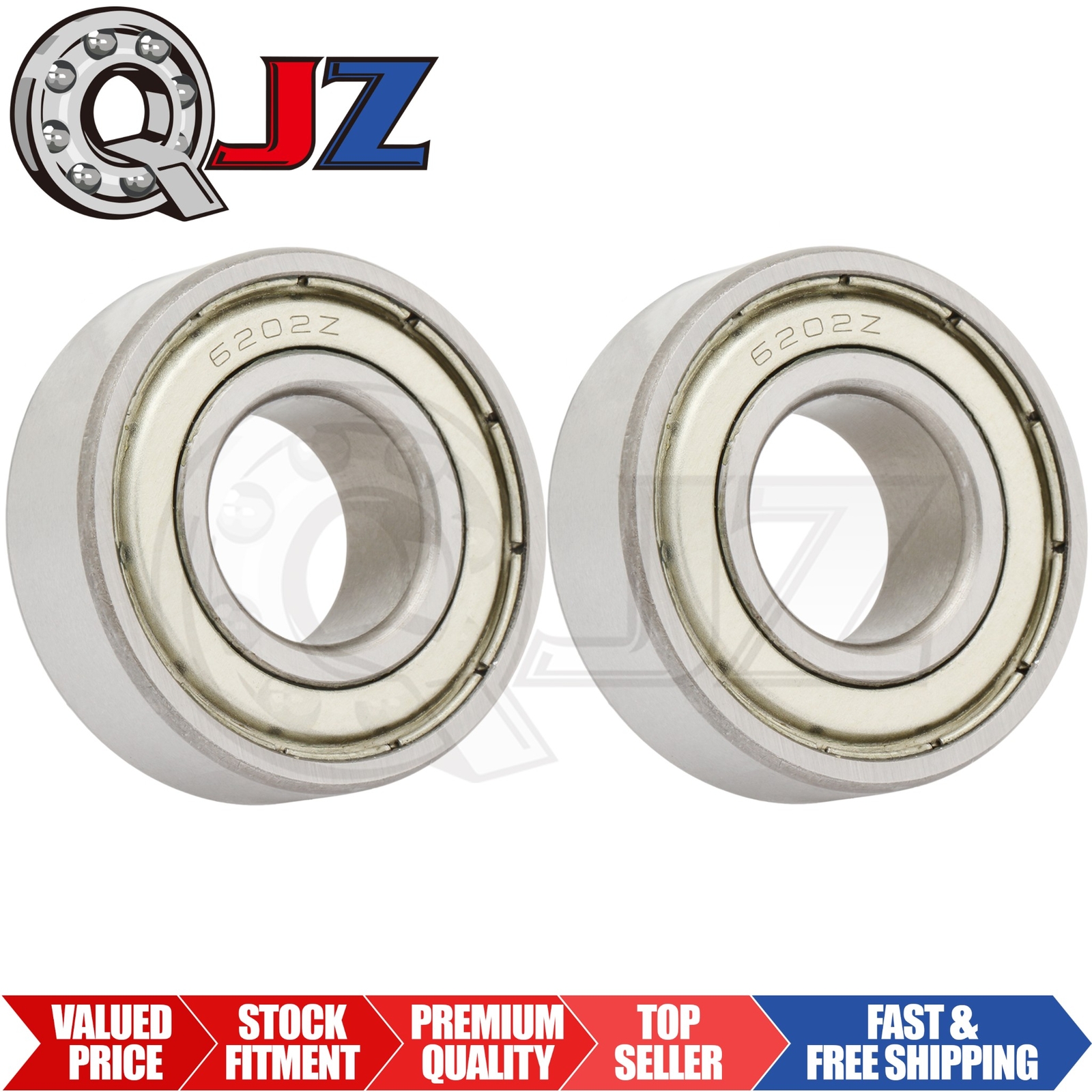[Qty.2] 6202-ZZ-5/8 Deep Groove Radial Ball Bearing [5/8″ Bore x 35mm x 11mm]