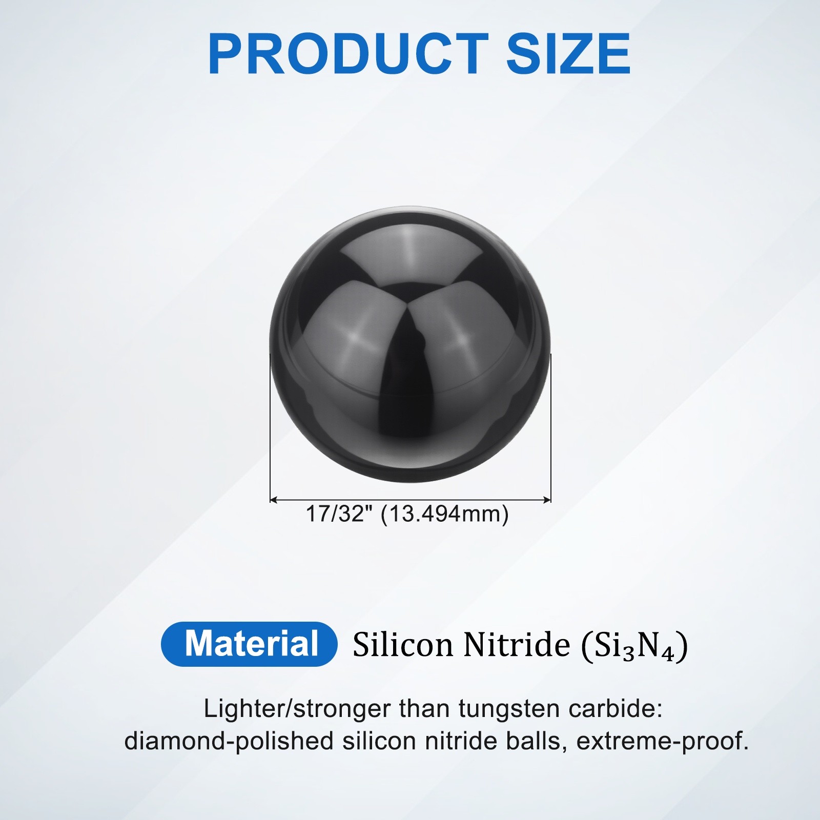2pcs Ceramic Bearing Balls 17/32″ 13.494mm, Si3N4 Silicon Nitride G10 Precision