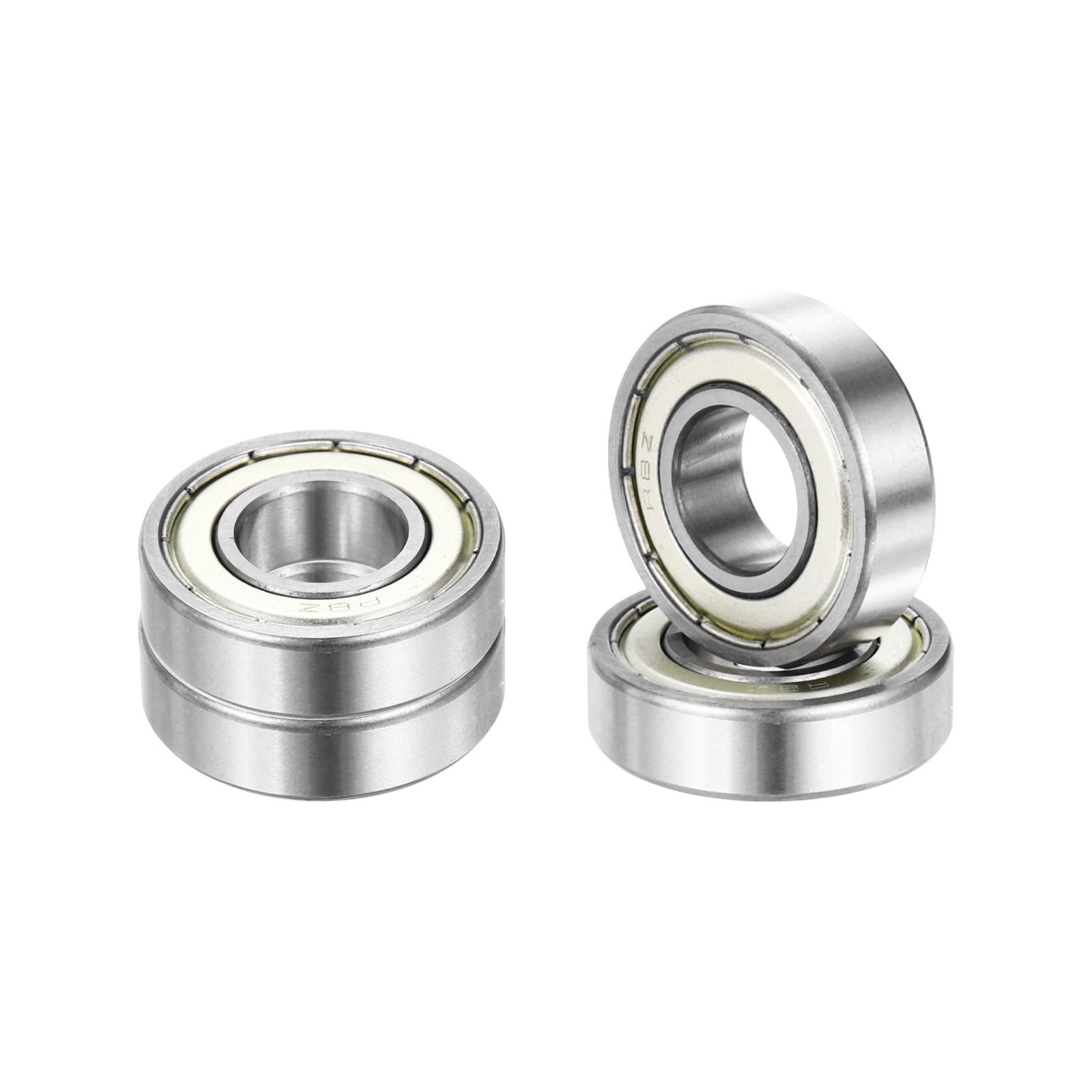 4Pcs R8ZZ 1/2″ ID x 1-1/8″ OD x 5/16″ Height Z3 Ball Bearings, Silver Tone