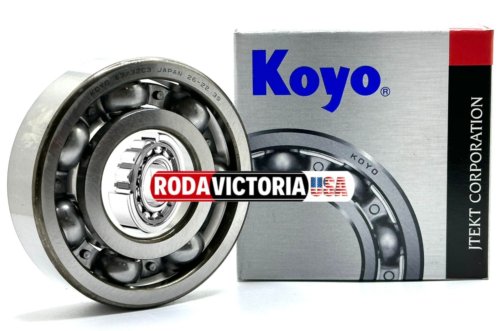 KOYO JAPAN 63/32 C3 DEEP GROOVE BALL BEARING, OPEN, NO SEALS 32x75x20mm