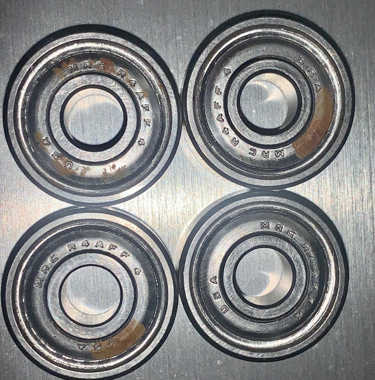 (Set x 4) MRC TRW R4AFF4 BALL & ROLLER BEARING NOS WITH COSMETIC AGED MARKINGS