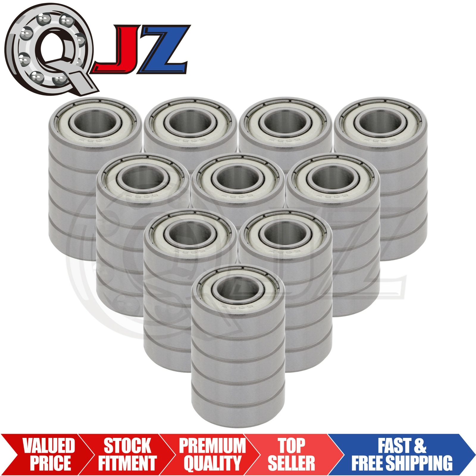 [Qty.50] New 698-ZZ Single-Row Radial Ball Bearing [8mm Bore x 19mm OD x 6mm W]