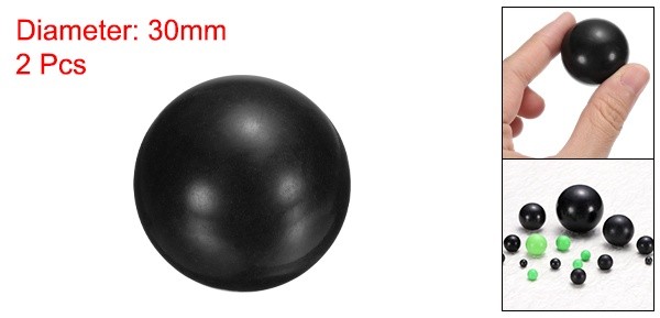 2pcs POM Plastic Bearing Balls G2 1-3/16″(30mm) Solid Plastic Balls Black