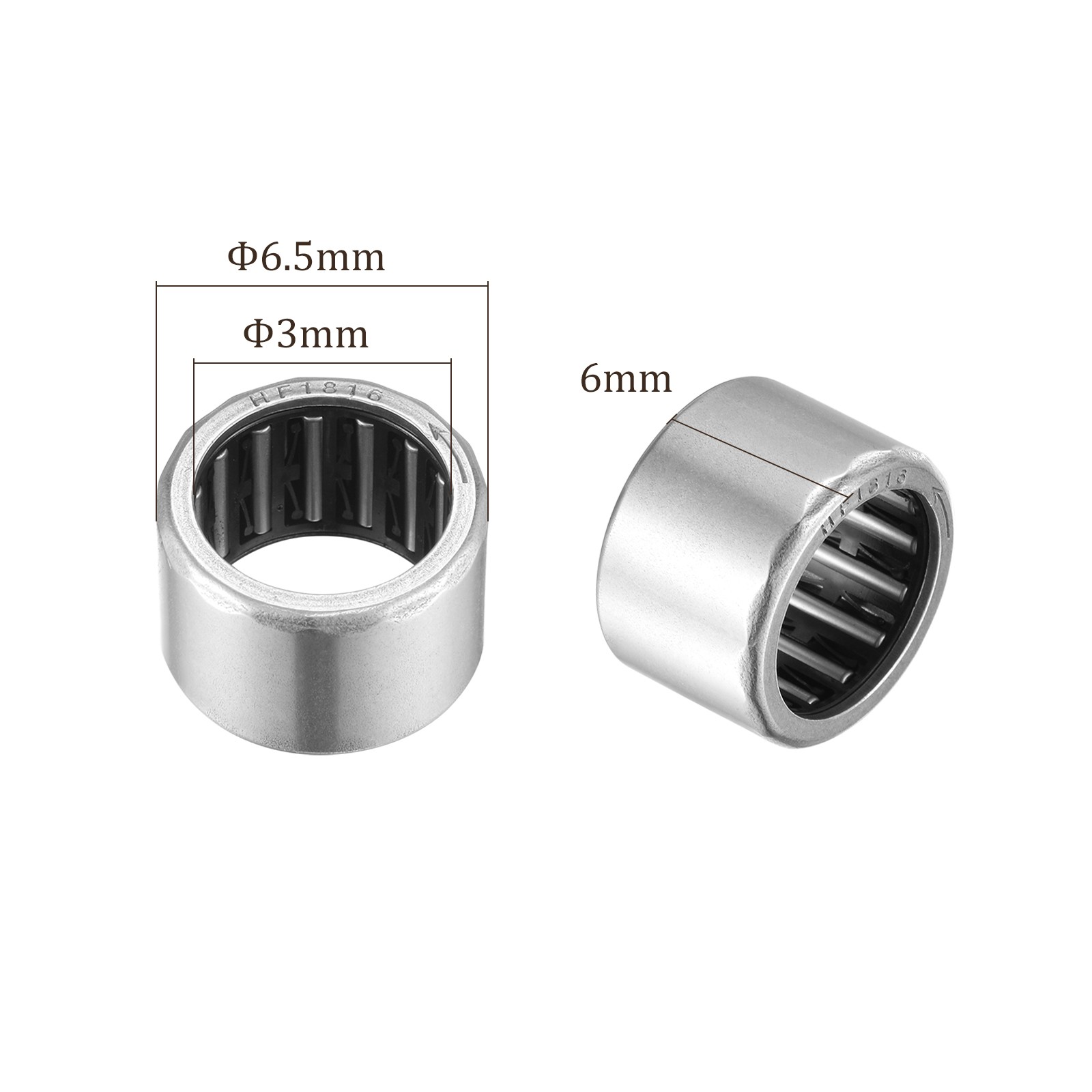 5pcs HF0306 Needle Roller Bearings-[3mm ID x 6.5mm OD x 6mm Width]