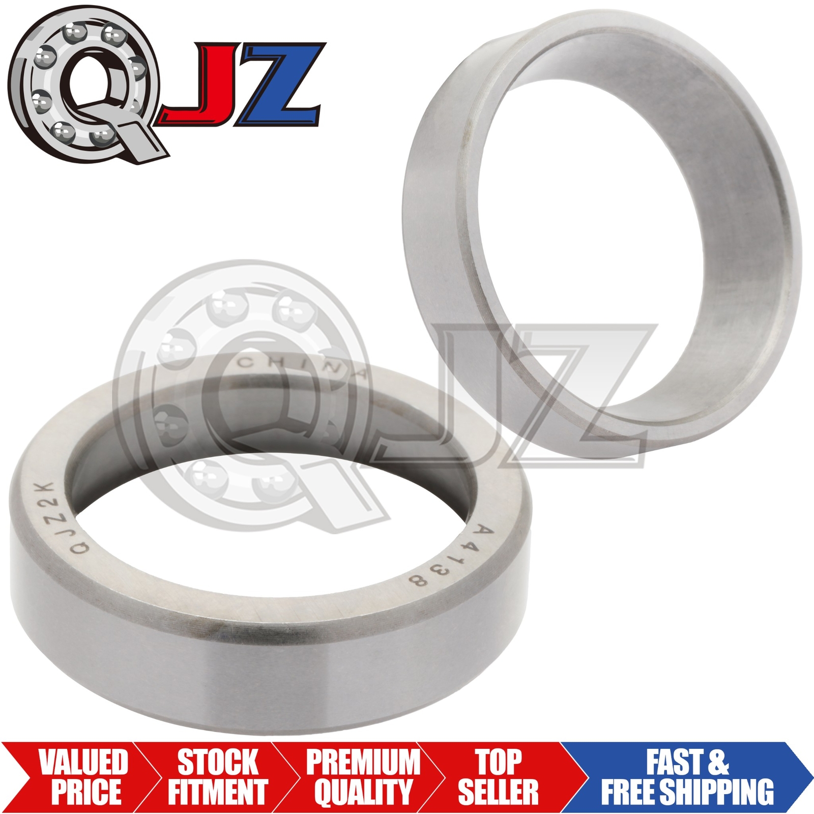 [2-Pack] A4138 Tapered Roller Bearing Outer Cup 1.3775″ (Outer) x 0.344″ (Width)
