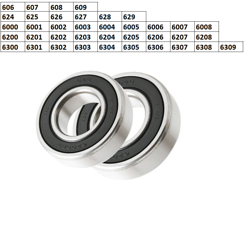 2RS Rubber Sealed Deep Groove Ball Bearing BALL BEARING -Many Sizes 606 – 6309