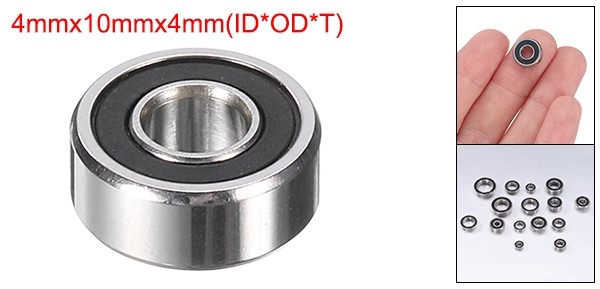 SMR104-2RS Miniature Hybrid Ceramic Bearing 4x10x4mm Double Sealed Bearing,Black