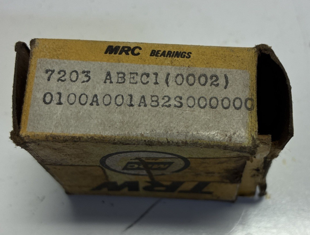 Vintage MRC TRW 7203 ABEC1 Angular Contact Ball Bearing NOS USA Interchange SKF
