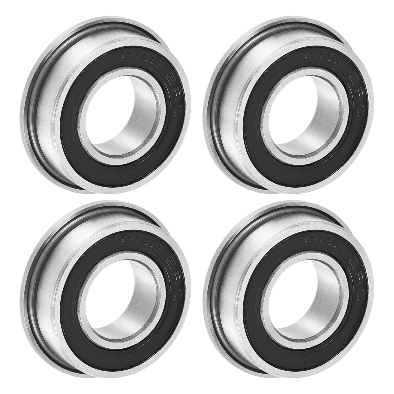 F688-2RS Flanged Ball Bearing 8x16x5mm Double Sealed Flange Bearings 4pcs