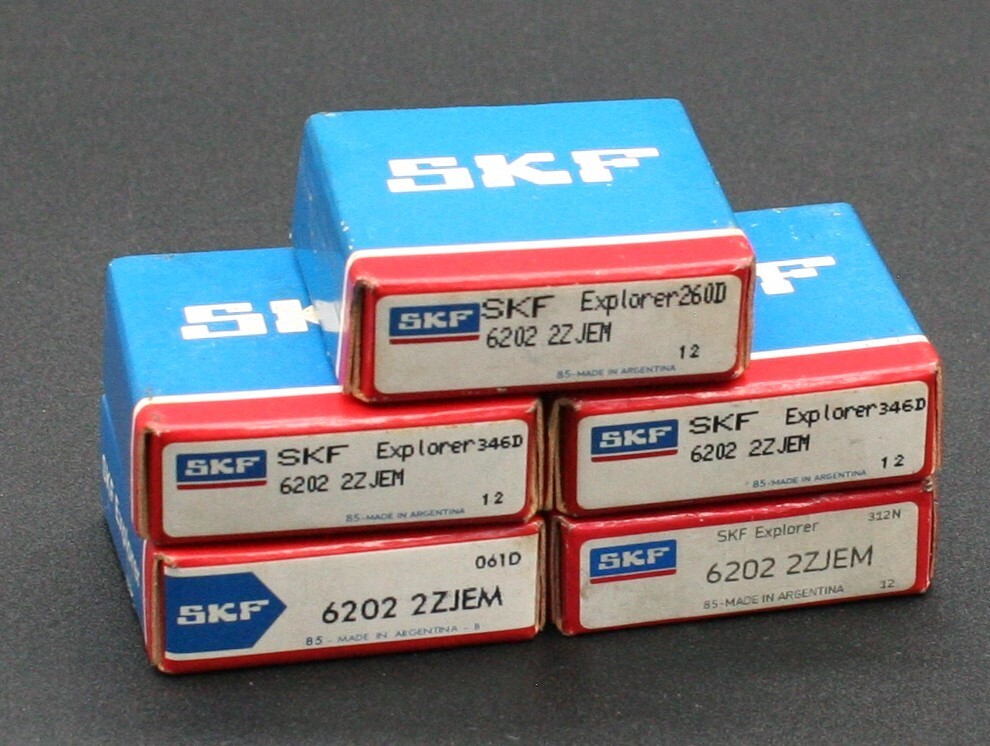 One (1) SKF 6202 2ZJEM Deep Groove Bearing 15MM ID Argentina NEW