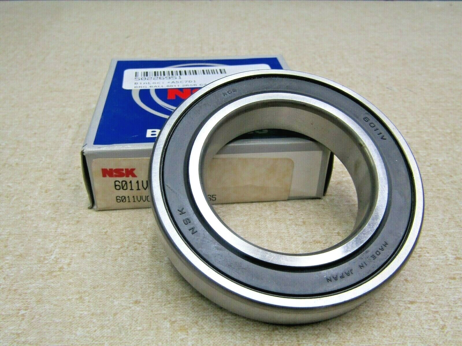 NSK Japan 6011VV C3, 6011-2RS 55mm X 90mm X 18mm Deep Groove Sealed Bearing