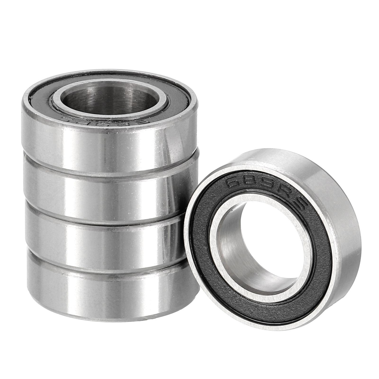 5pcs Deep Groove Ball Bearings 9x17x5mm Chrome Steel Double Sealed ABEC1