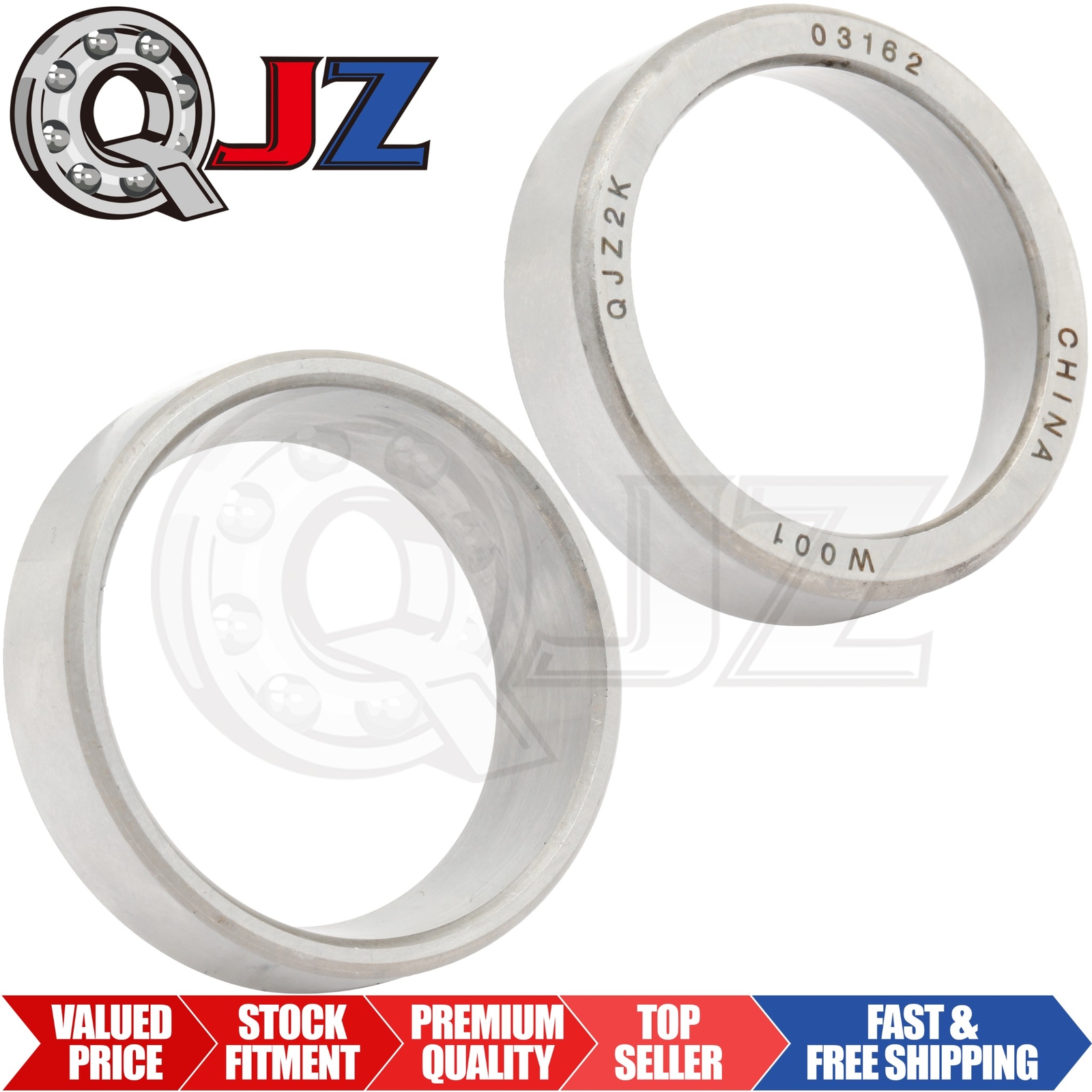 [Qty.2] New 03162 Tapered Roller Bearing Single-Race/Cup [1.625″ OD x 0.4375″ W]