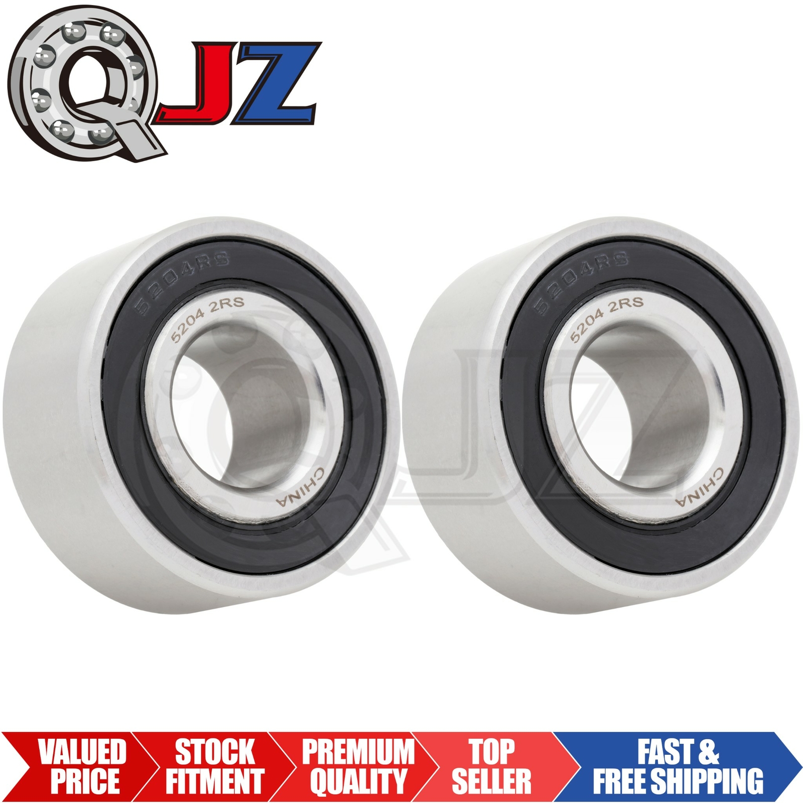 [Qty.2] 5204-2RS Angular Contact Ball Bearing [20mm Bore X 47mm ID X 20.6mm W]