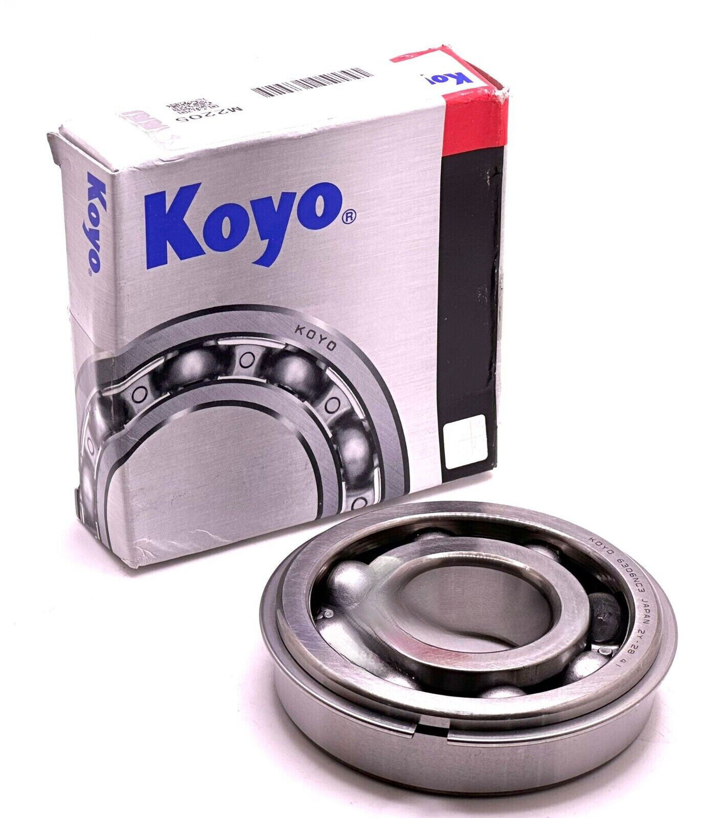 KOYO 6306 NR C3 BALL BEARING, OPEN, NO SEALS + SNAP RING 30x72x19mm