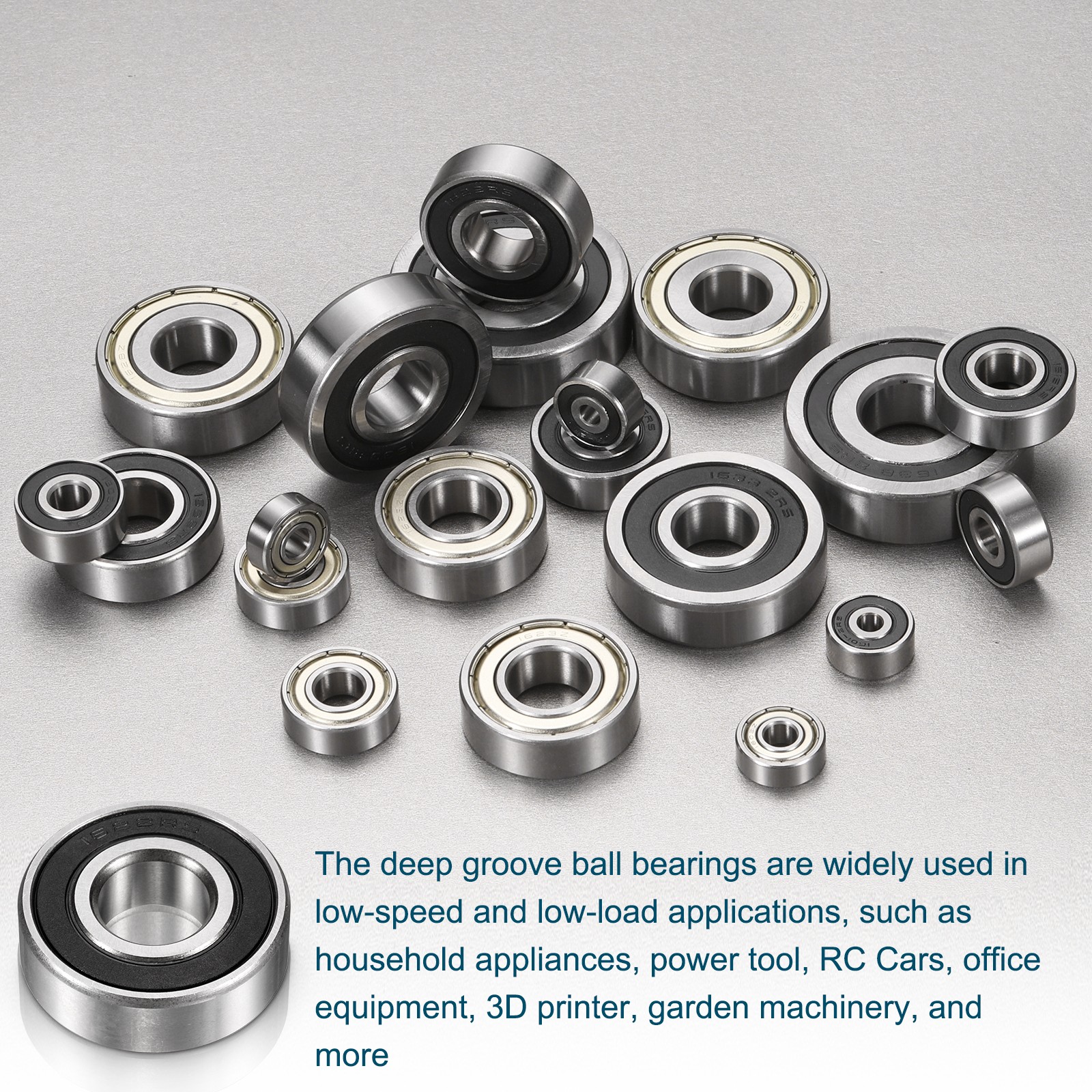 3Pcs 1604-2RS Deep Groove Ball Bearing, 3/8″ x 7/8″ x 11/32″ Sealed Bearing