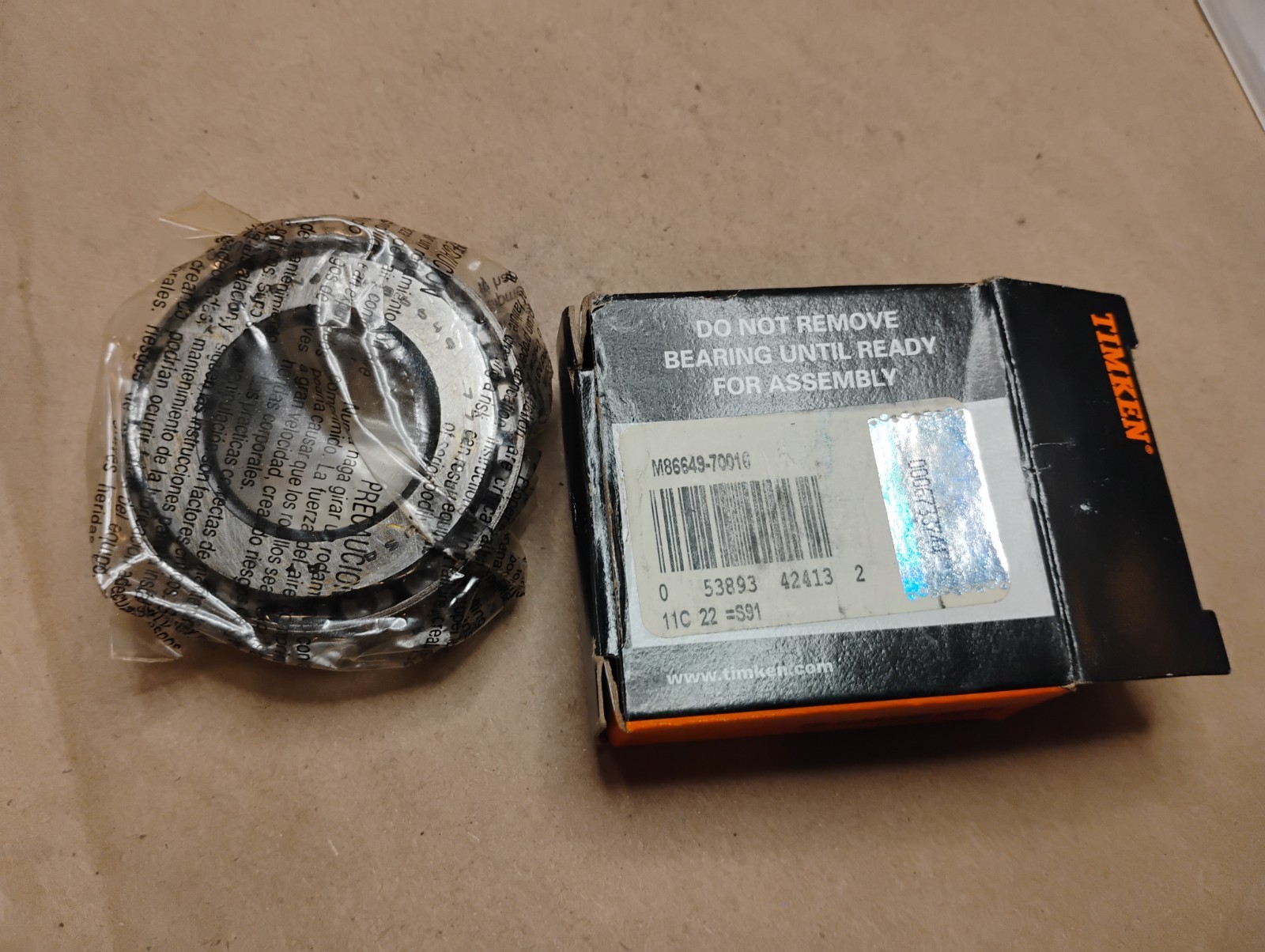 Timken M86649 Tapered Roller Bearing Cone 1.1875″ ID x .8438″ W Chrome Steel
