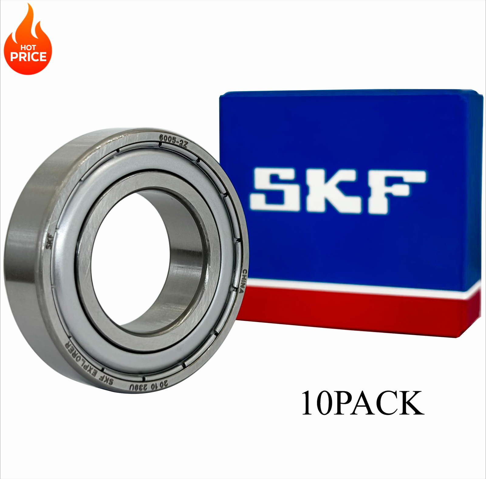 10PACK SKF 6005-2Z 6005-ZZ 25X47X12MM Double Metal Seal Bearings 6005Z