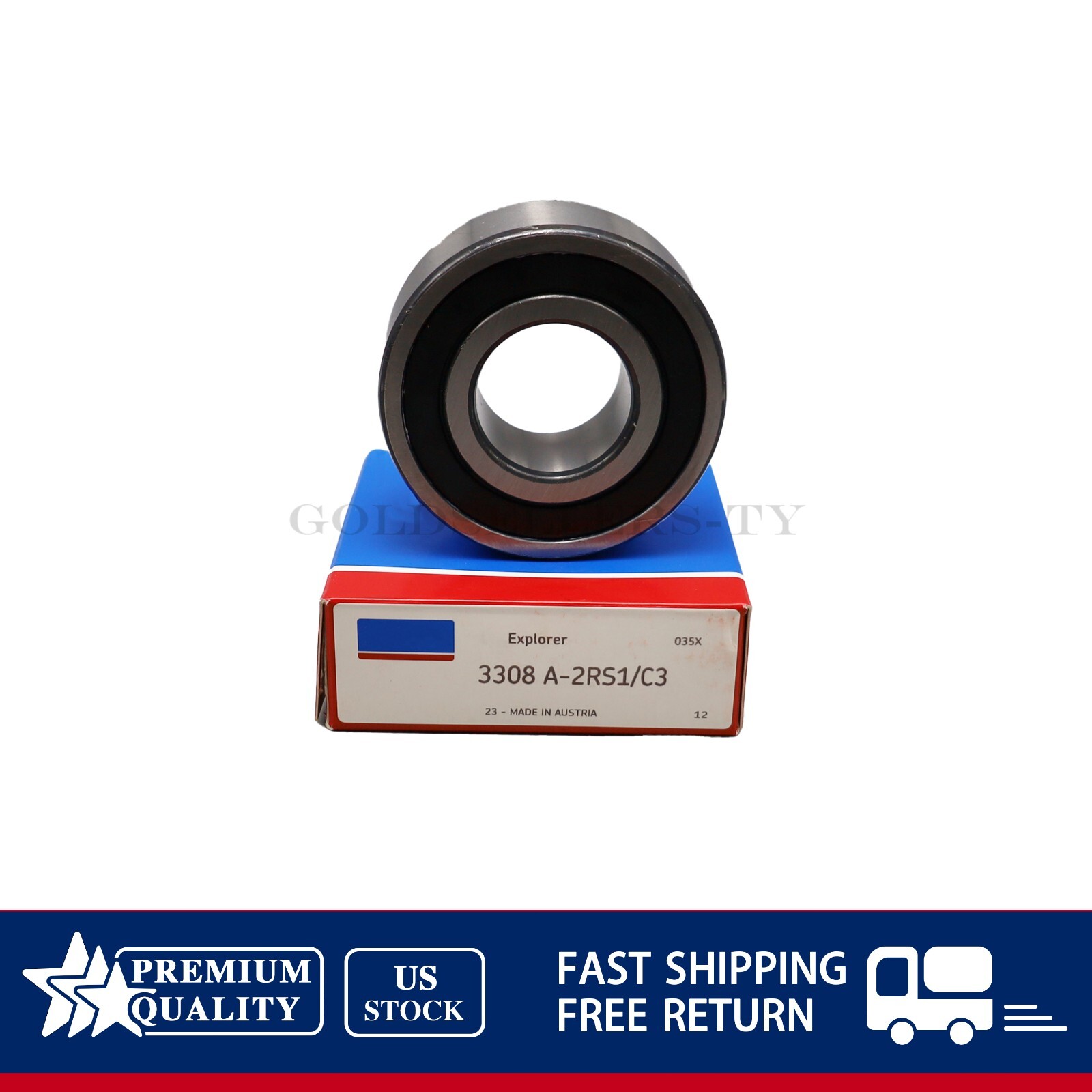 NEW Double Row Angular Contact Ball Bearing 40x90x36.5mm Fits SKF 3308A2RS1/C3
