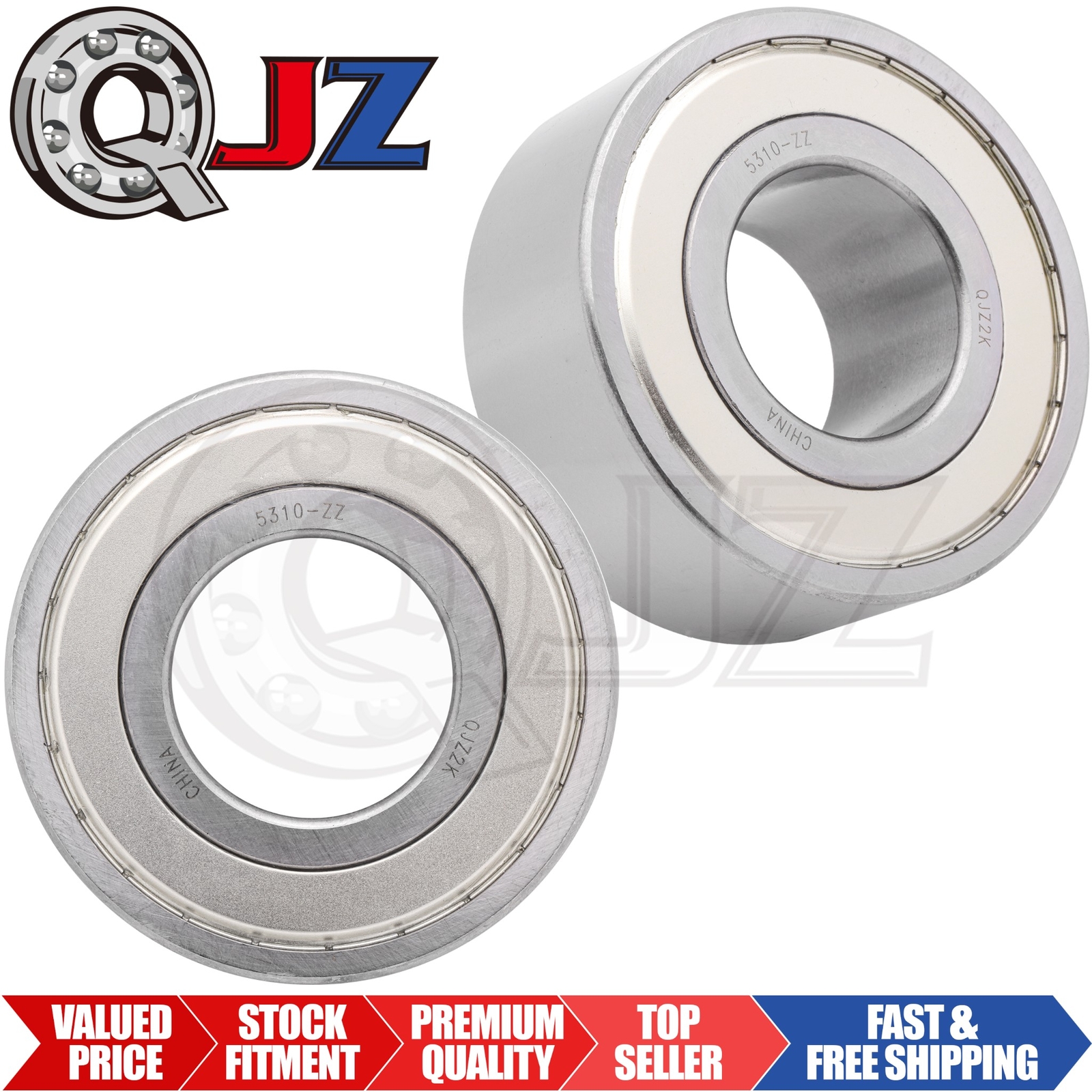 [Qty.2] 5310-ZZ Angular Contact Ball Bearing [50mm Bore x 110mm OD x 44.4mm W]