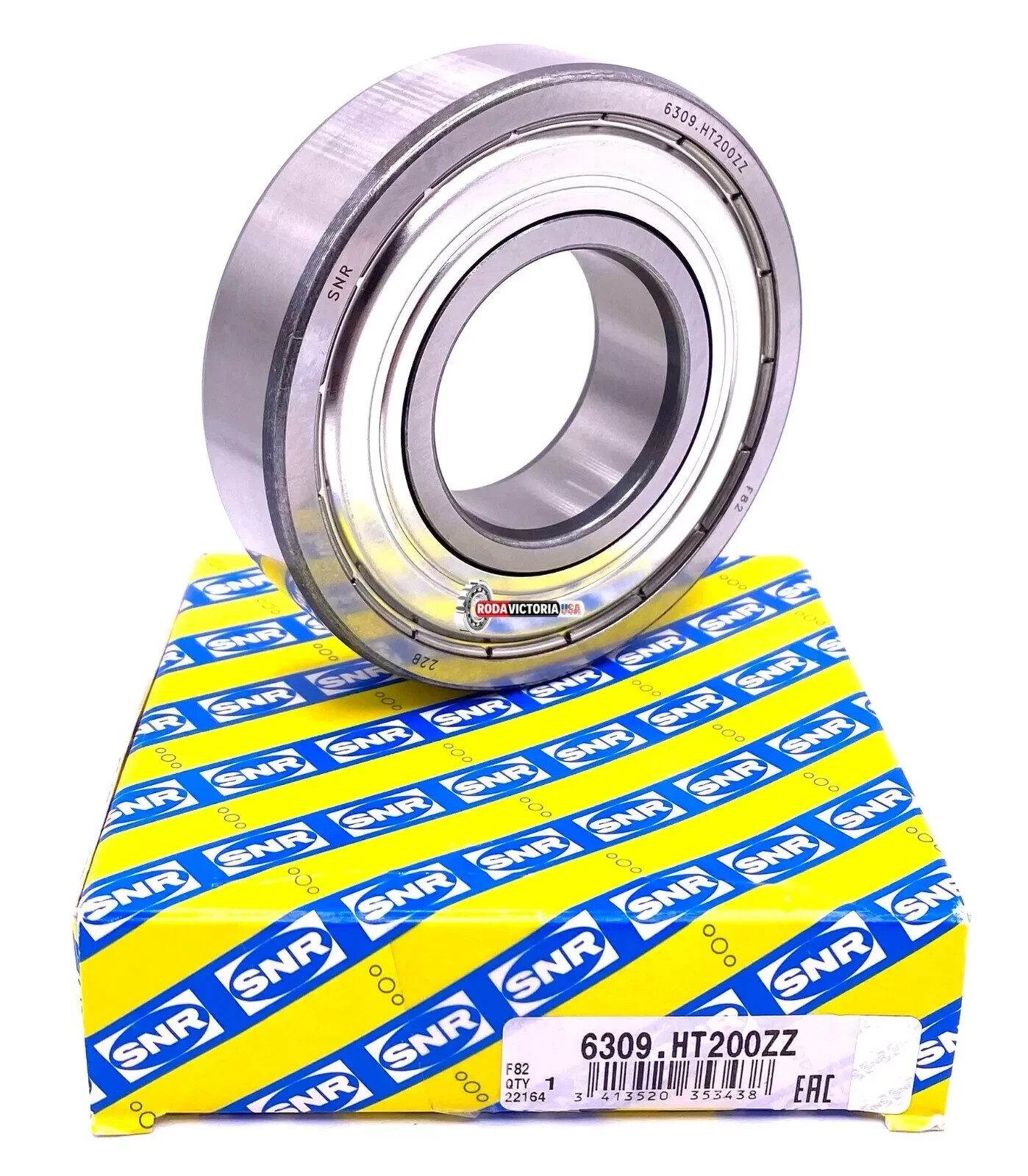 SNR 6309 HT200 ZZ Ball Bearing, Metal Shielded High Temperature 45x100x25 mm