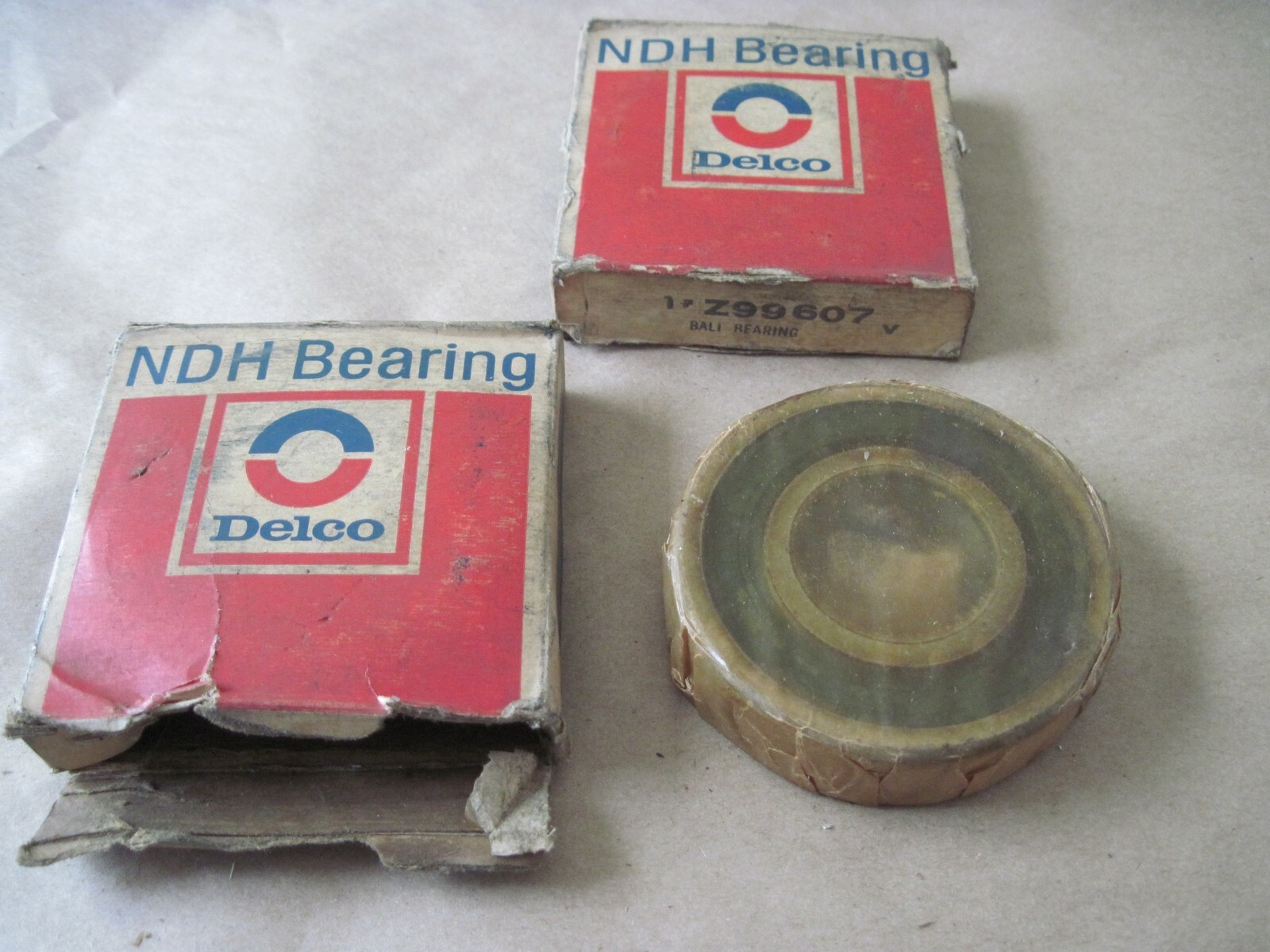Lot of 2 NDH Delco Z99607 Single Row Ball Bearing (New Departure Hyatt), NOS