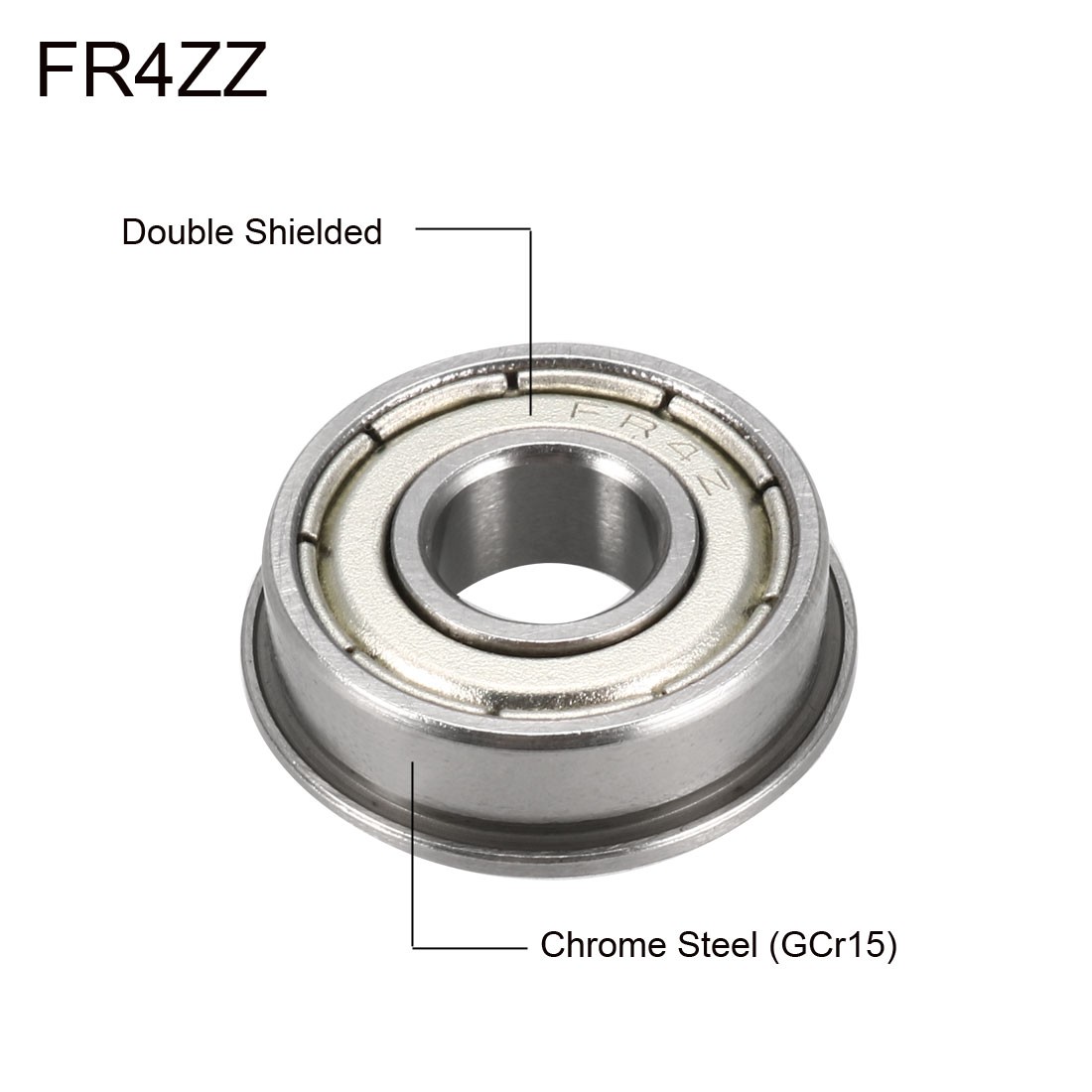 10PCS FR4ZZ Flange Ball Bearing Double Shielded GCr15 Chrome 1/4″x5/8″x0.196″