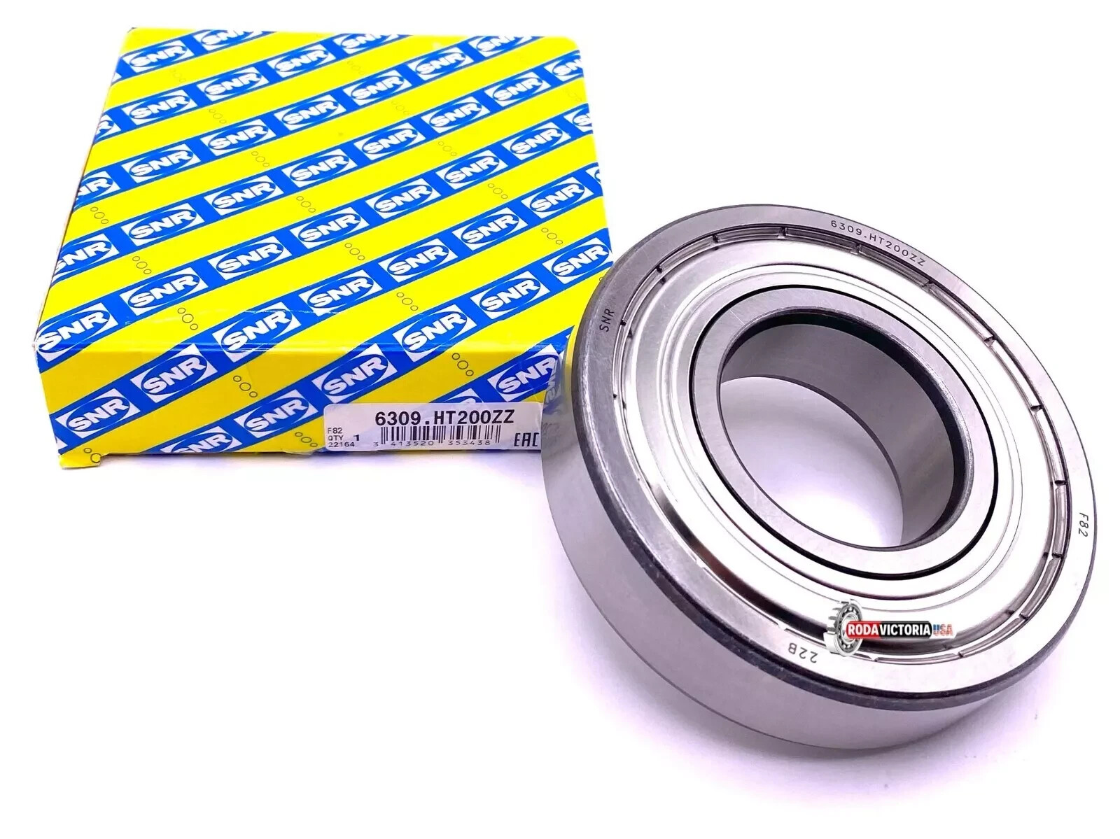 SNR 6309 HT200 ZZ Ball Bearing, Metal Shielded High Temperature 45x100x25 mm