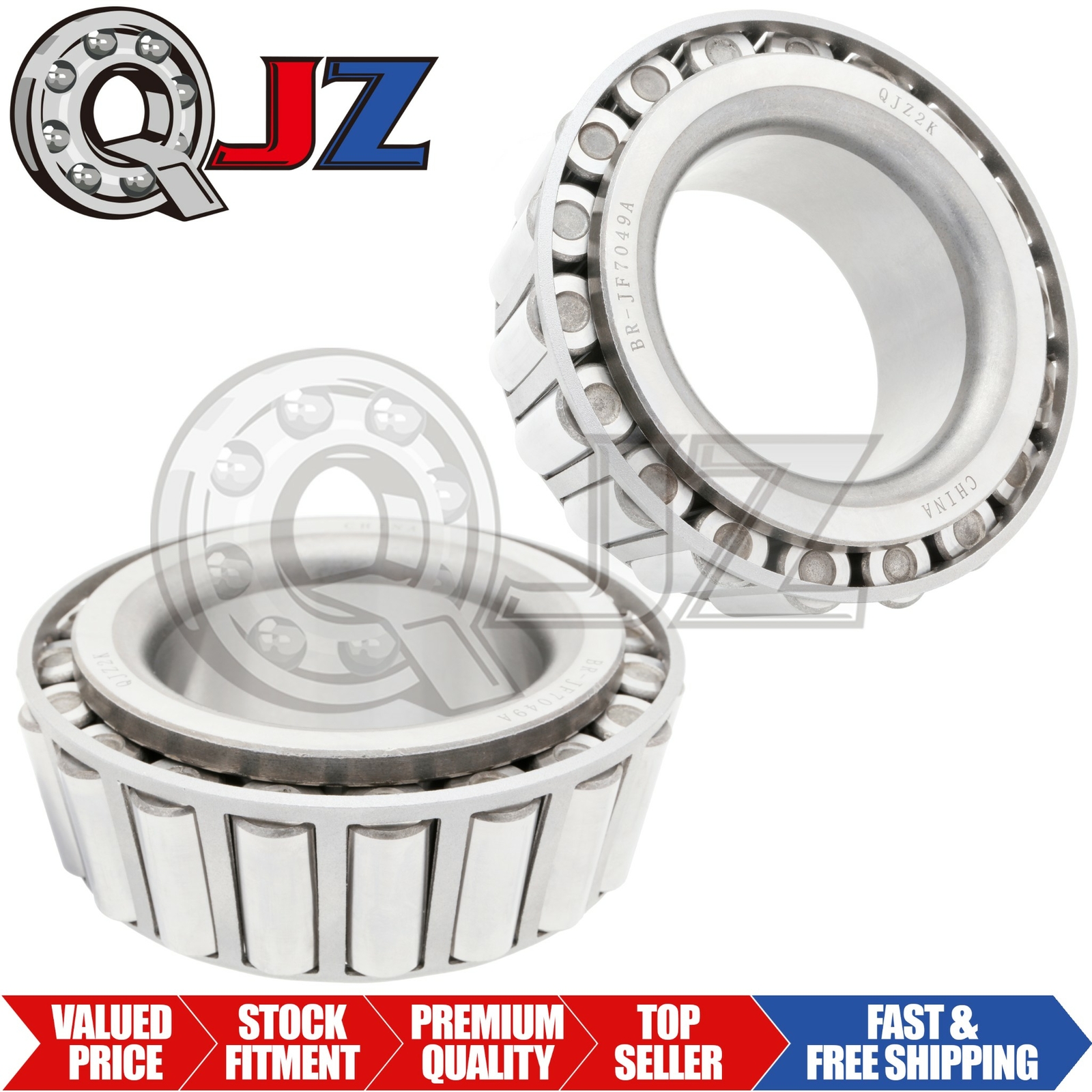 [2-Pack] JF7049A Tapered Roller Bearing Inner Cone 2.755″ (Bore) x 1.65″ (Width)