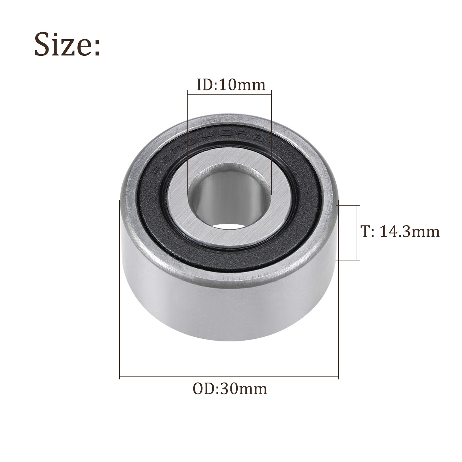 5pcs 3200-2RS Angular Contact Ball Bearing 10mm Bore x 30mm OD x 14.3mm Width