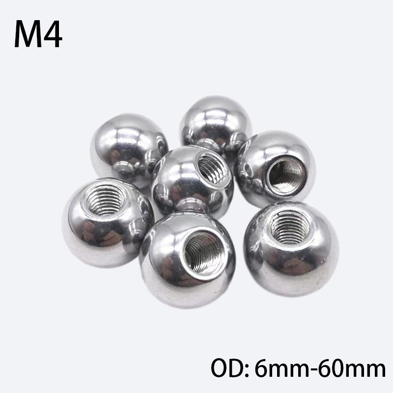 304 Stainless Steel Ball M4 Blind Half Hole Ball Female Thread Steel Ball 6~60mm